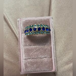 Elegant Blue and Gold Women's Ring